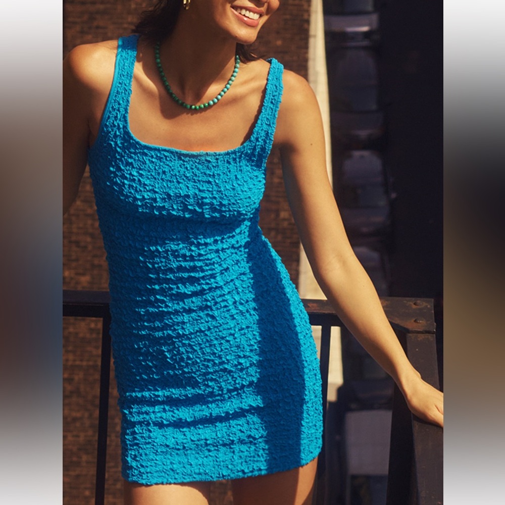 Rails Blue Mini Textured Dress